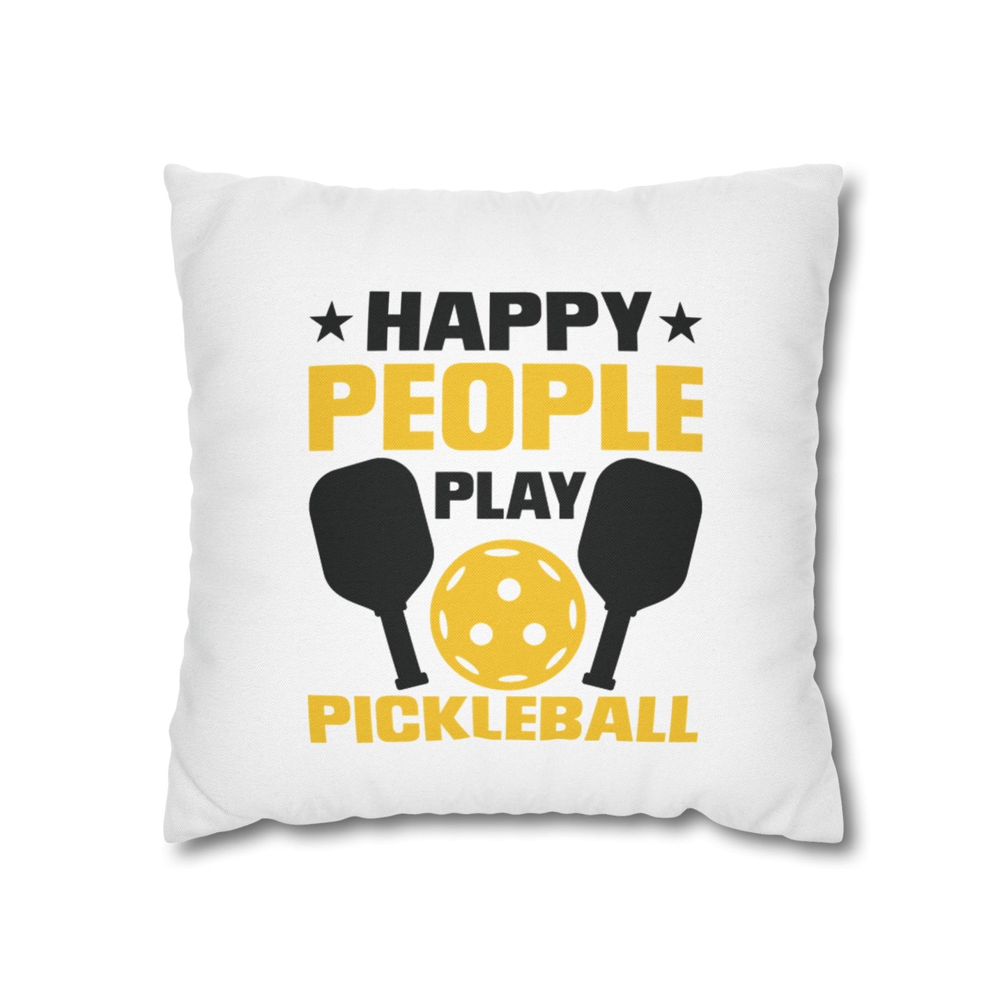 Pickleball Cheerful Pillowcase - Happy People Play Pickleball White