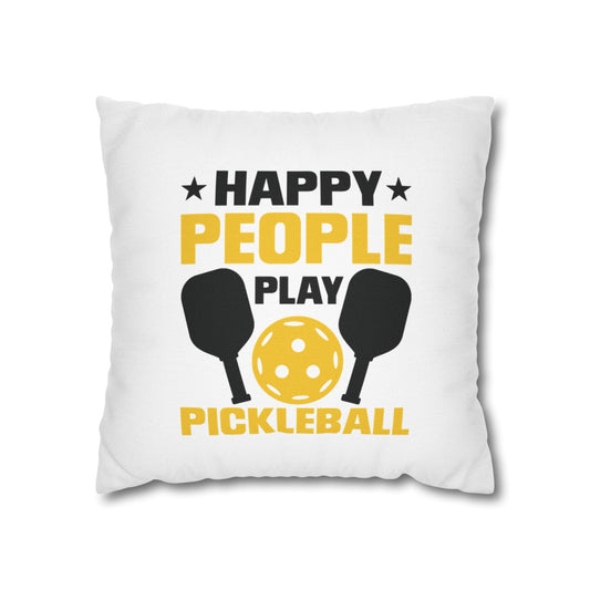 Pickleball Cheerful Pillowcase - Happy People Play Pickleball White