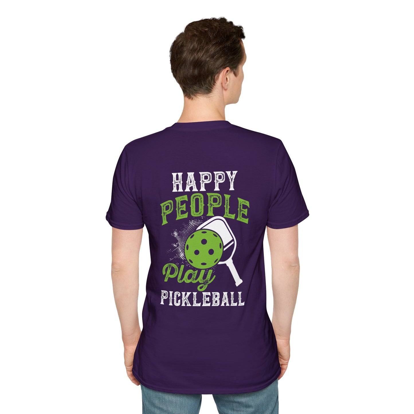 Men's Unique Pickleball T-shirt - Happy People Play Pickleball