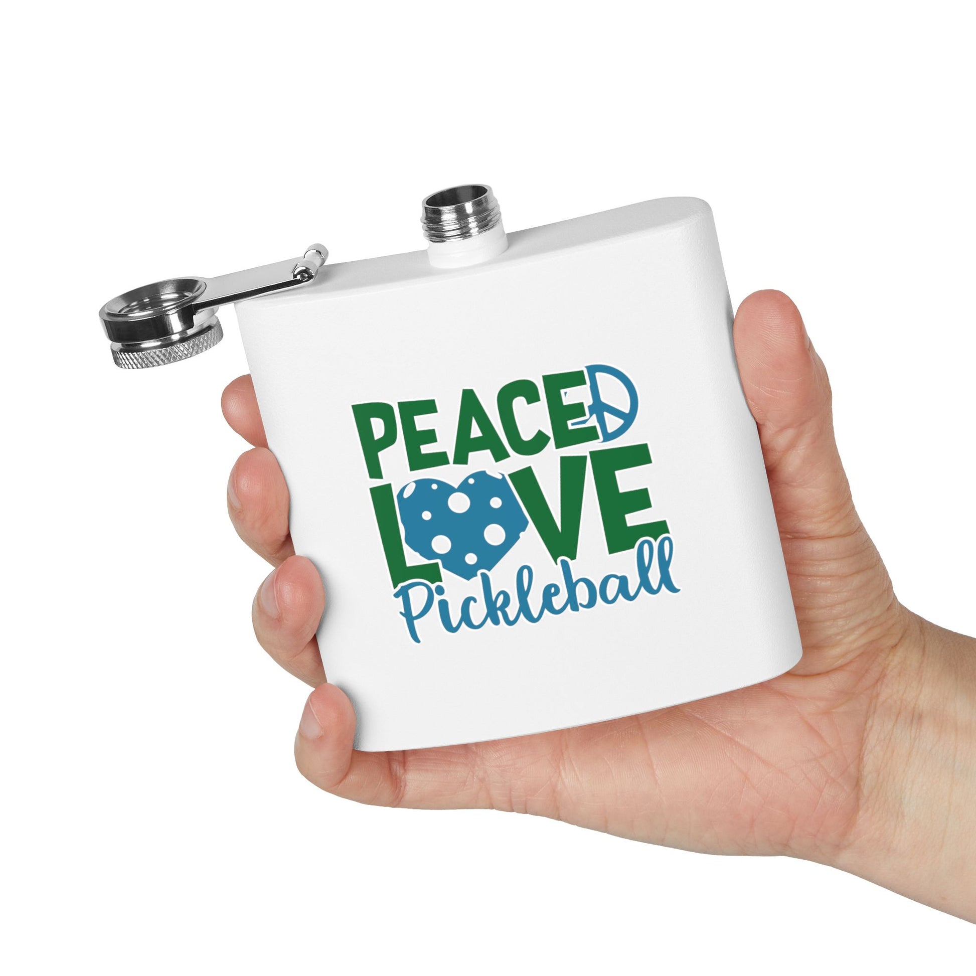 Pickleball Unique Flask - Peace, Love, Pickleball