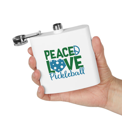 Pickleball Unique Flask - Peace, Love, Pickleball