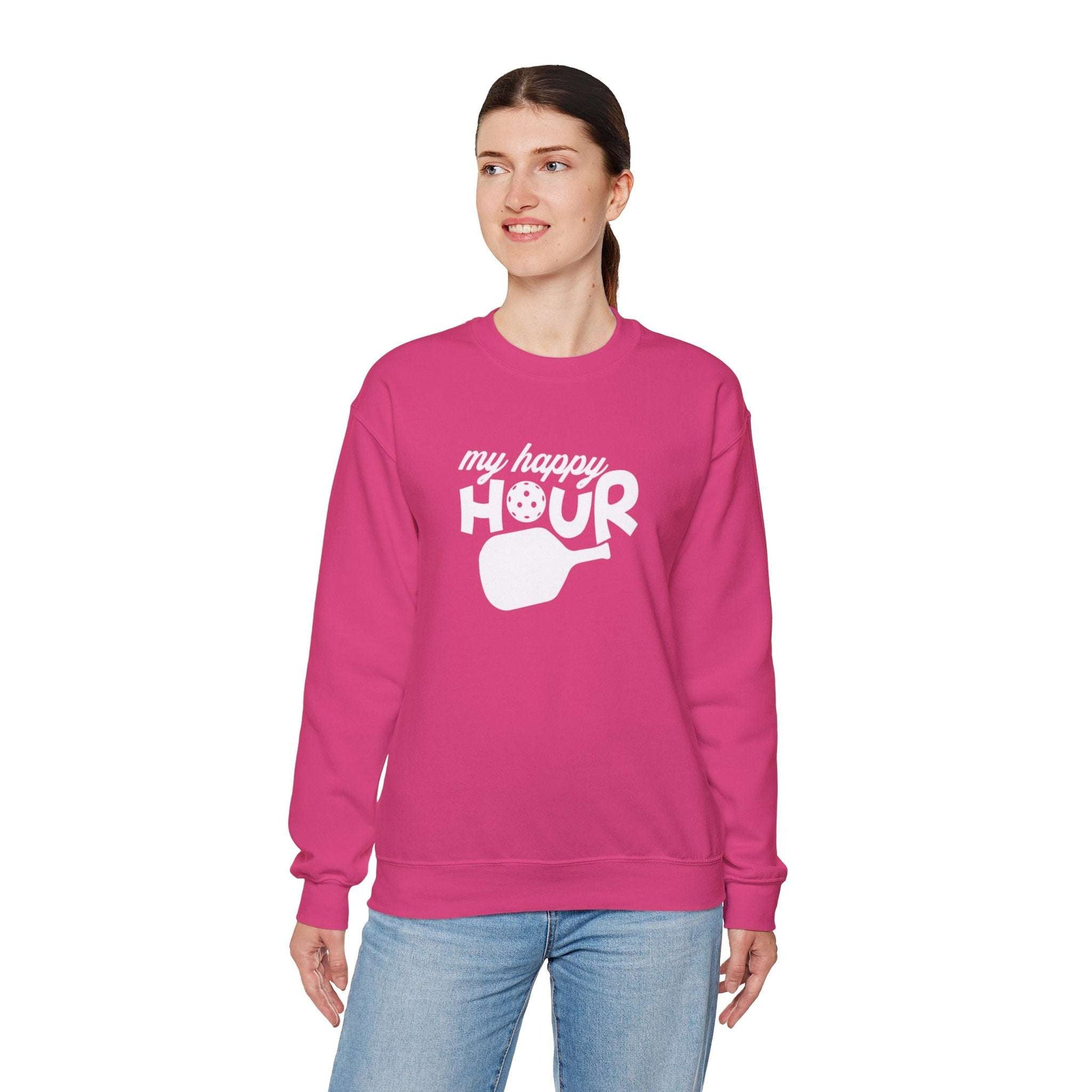 Women's Lightweight Pickleball Sweatshirt - My Happy Hour