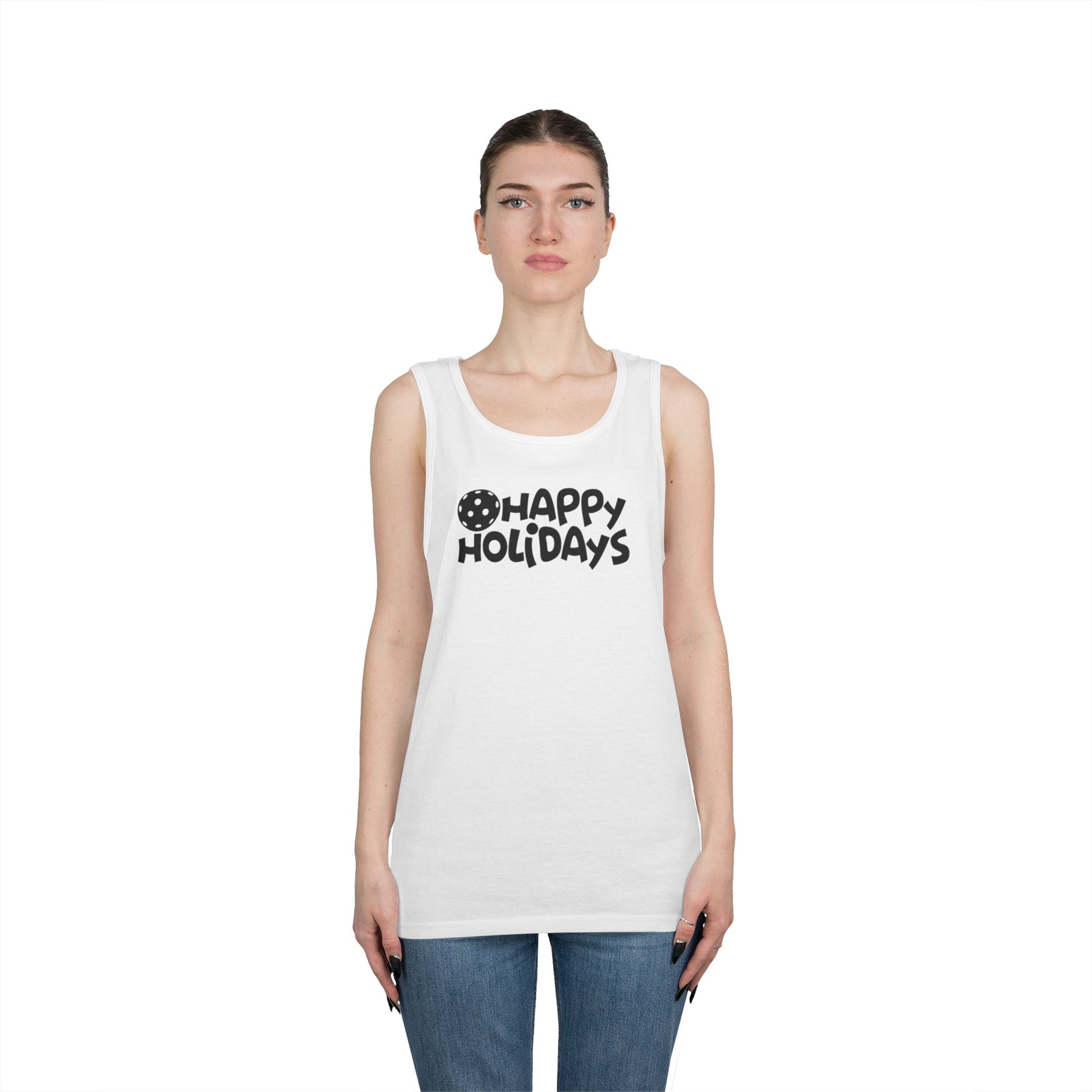 Women's Fun Pickleball Tank Top - Happy Holiday