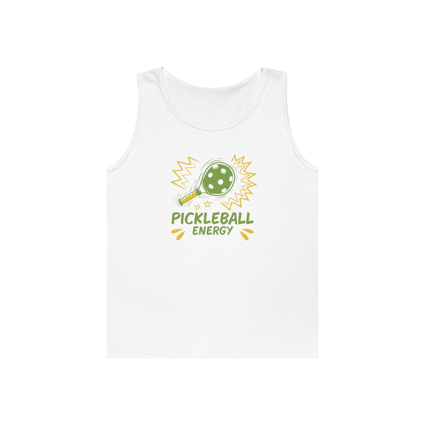 Men's Fun Pickleball Tank Top - Pickleball Energy White
