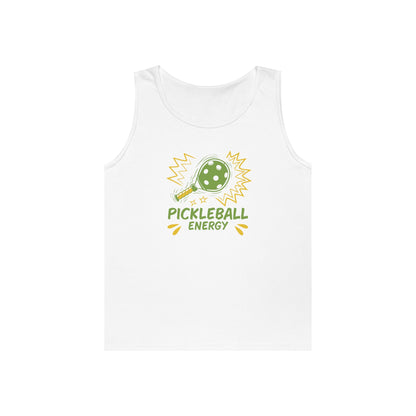 Men's Fun Pickleball Tank Top - Pickleball Energy White