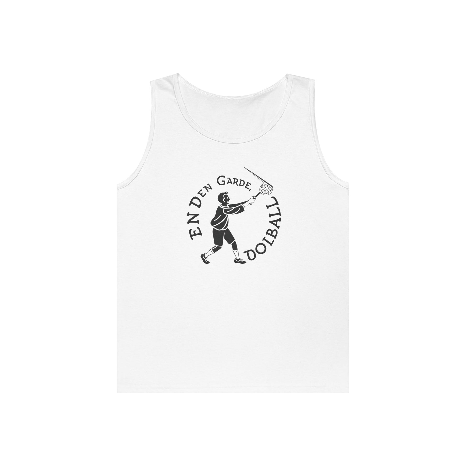 Men's Funny Pickleball Tank Top - Enden Garde, Dolball White