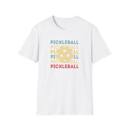 Men's Fun Pickleball T-shirt - Pickleball and Ball White