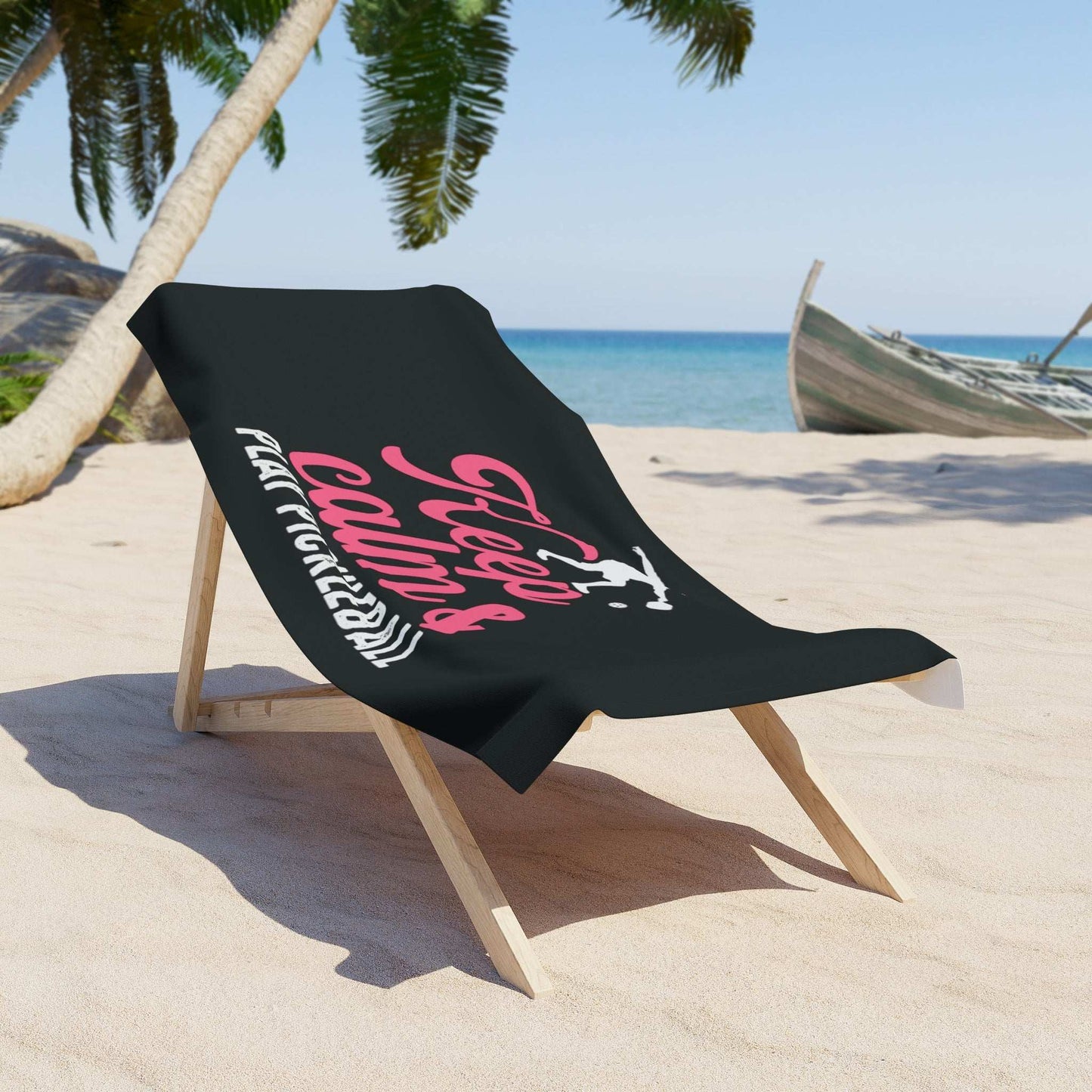 Pickleball Soft Beach Towel - Keep Calm & Play Pickleball