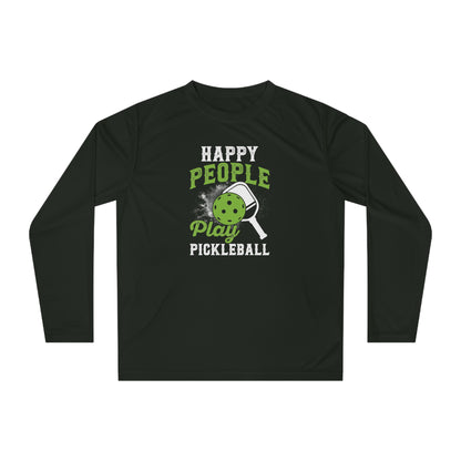 Men's Cool Pickleball Long Sleeves top - Happy People Play Pickleball Black