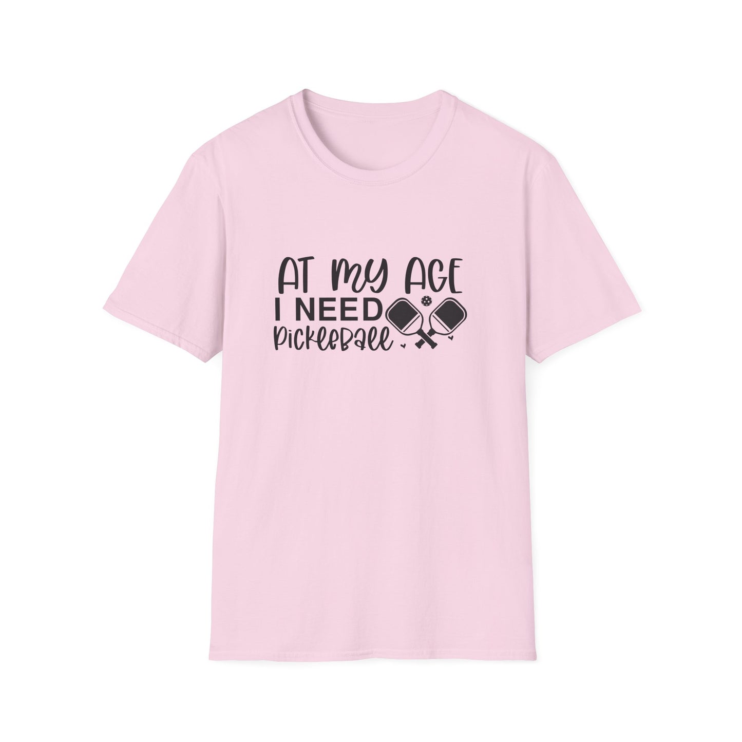Women's Fun Pickleball T-shirt - At My Age I Need Pickleball Pink