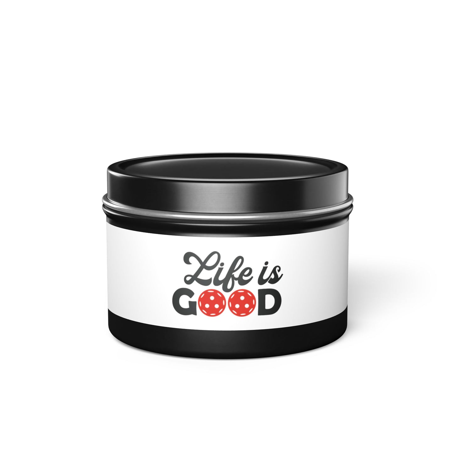 Pickleball Delightful Tin Can Candle - Life is Good Black