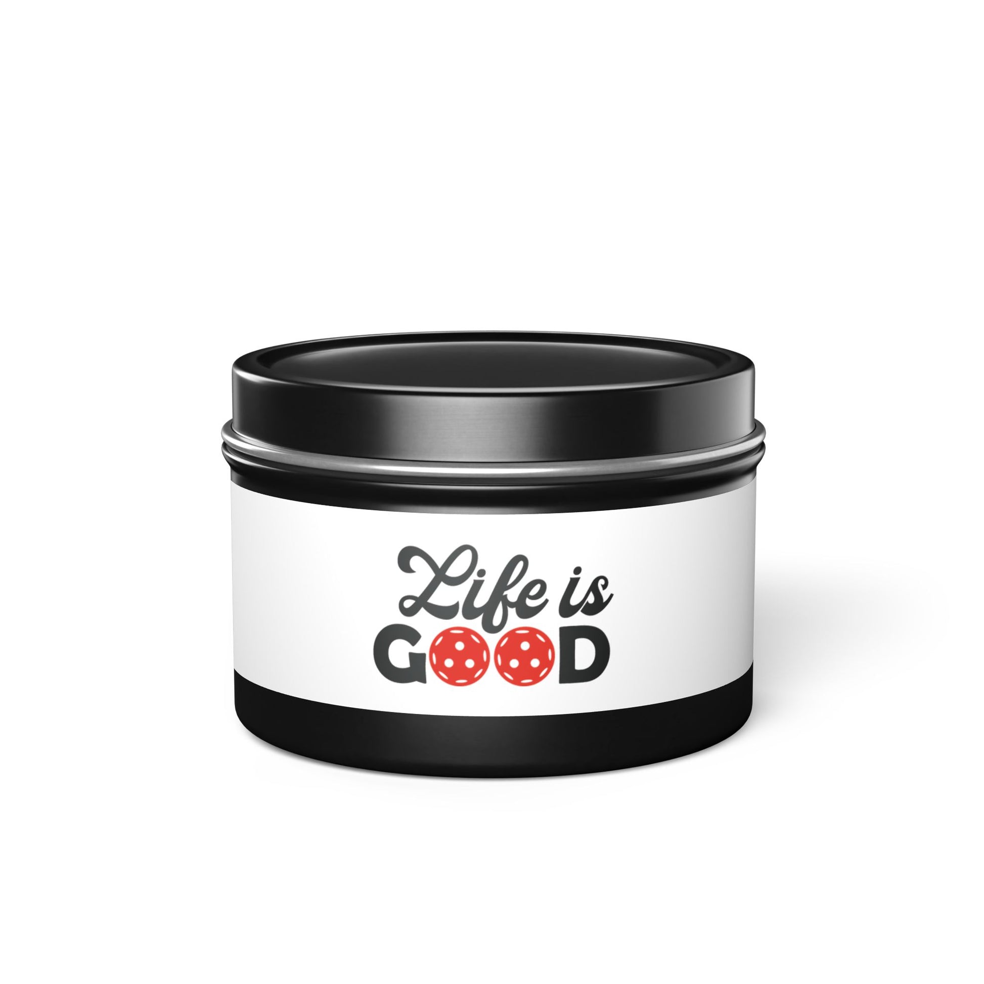 Pickleball Delightful Tin Can Candle - Life is Good Black