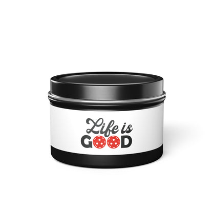 Pickleball Delightful Tin Can Candle - Life is Good Black