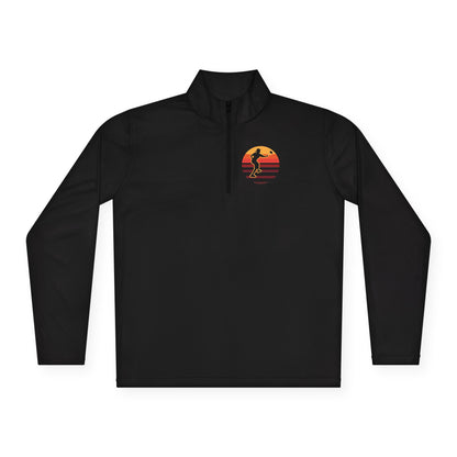 Men's Stylish Pickleball Pullover - Pickleball Sunset Black