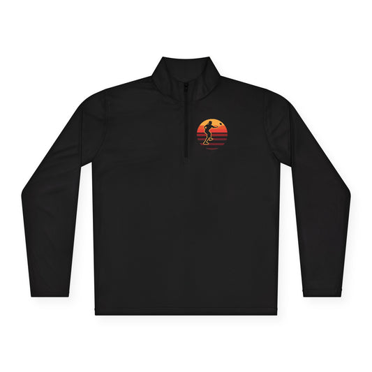 Men's Stylish Pickleball Pullover - Pickleball Sunset Black
