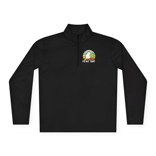 Women's Quirky Pickleball Pullover - I'd Hit That Black