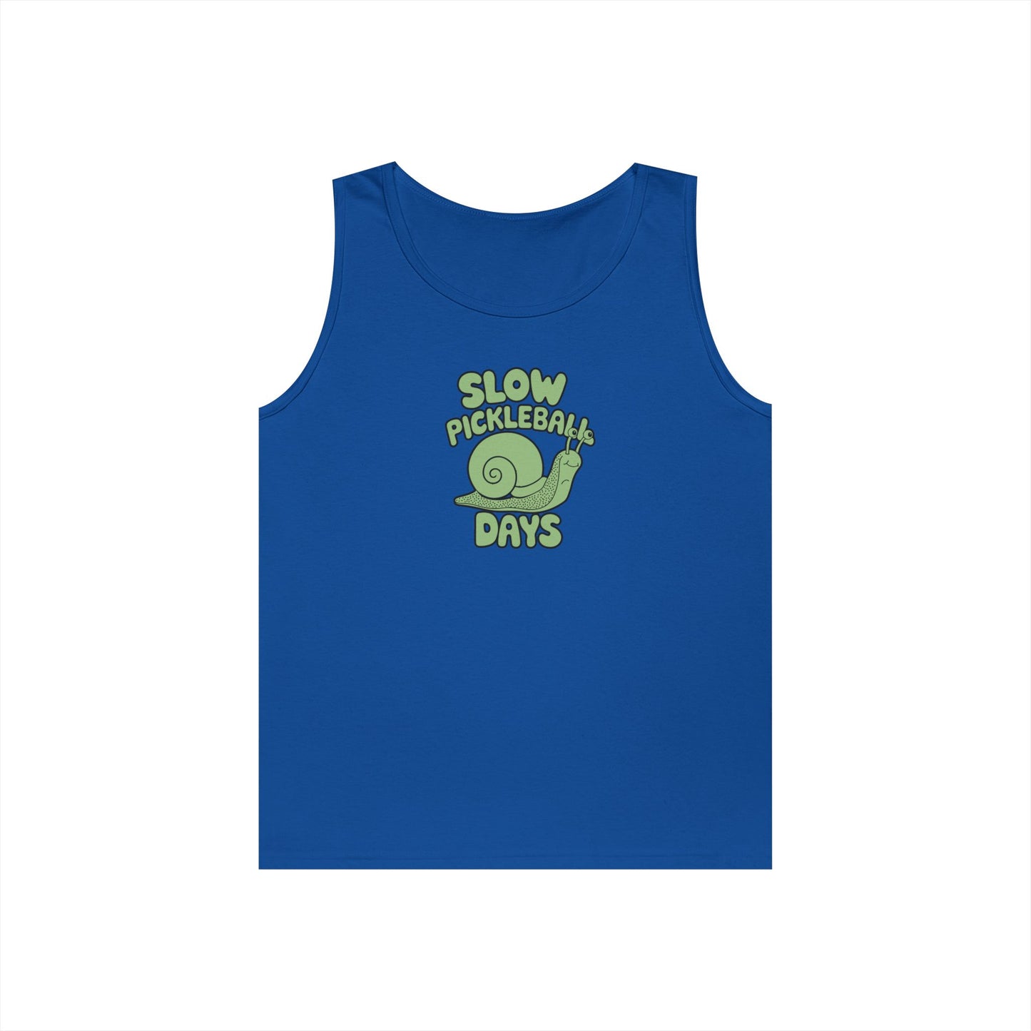 Women's Cute Pickleball Tank Top - Slow Pickleball Days Royal