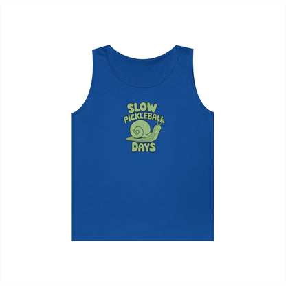 Women's Cute Pickleball Tank Top - Slow Pickleball Days Royal