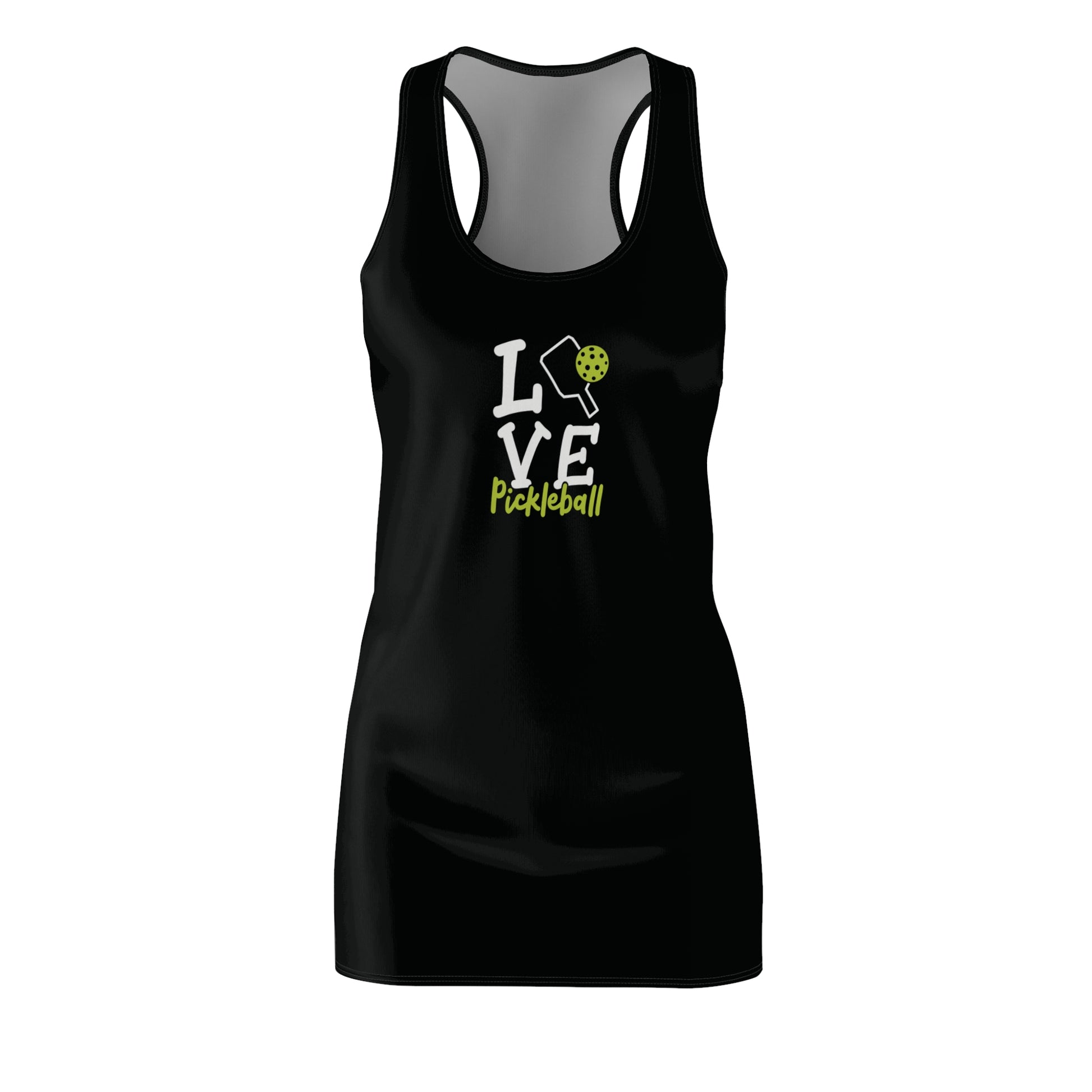 Women's Sporty Pickleball Dress - Love Pickleball Black