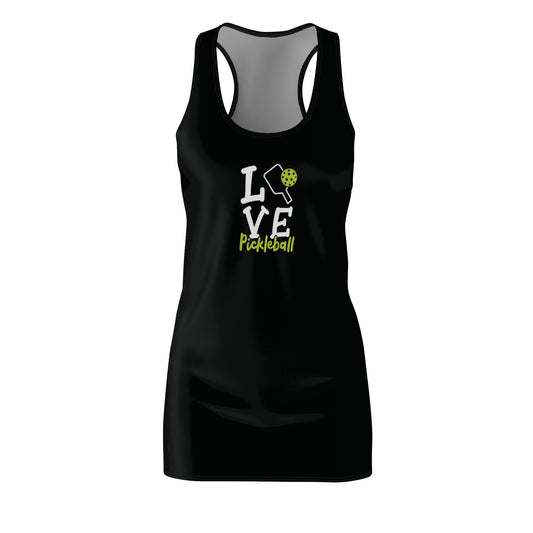 Women's Sporty Pickleball Dress - Love Pickleball Black