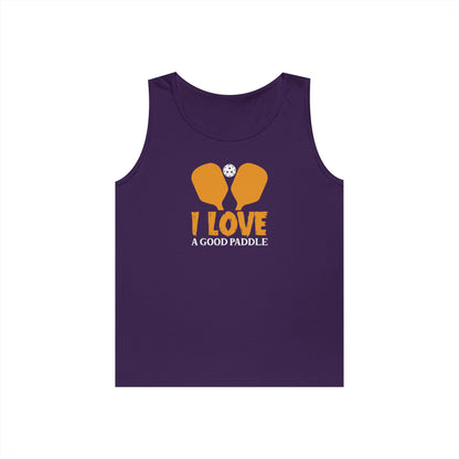 Women's Durable Pickleball Tank Top - I Love a Good Paddle Purple