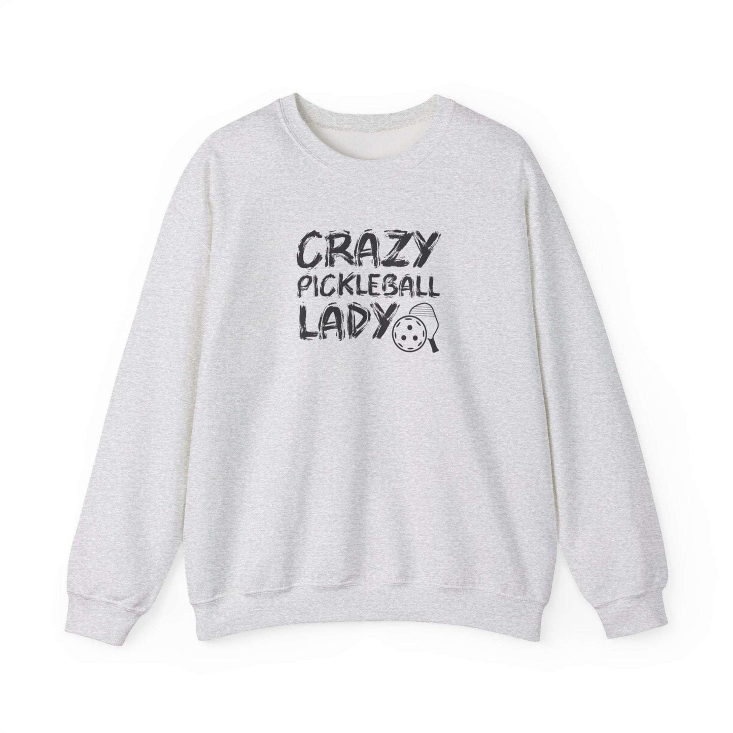 Women's Funny Pickleball Sweatshirt - Crazy Pickleball Lady Gray