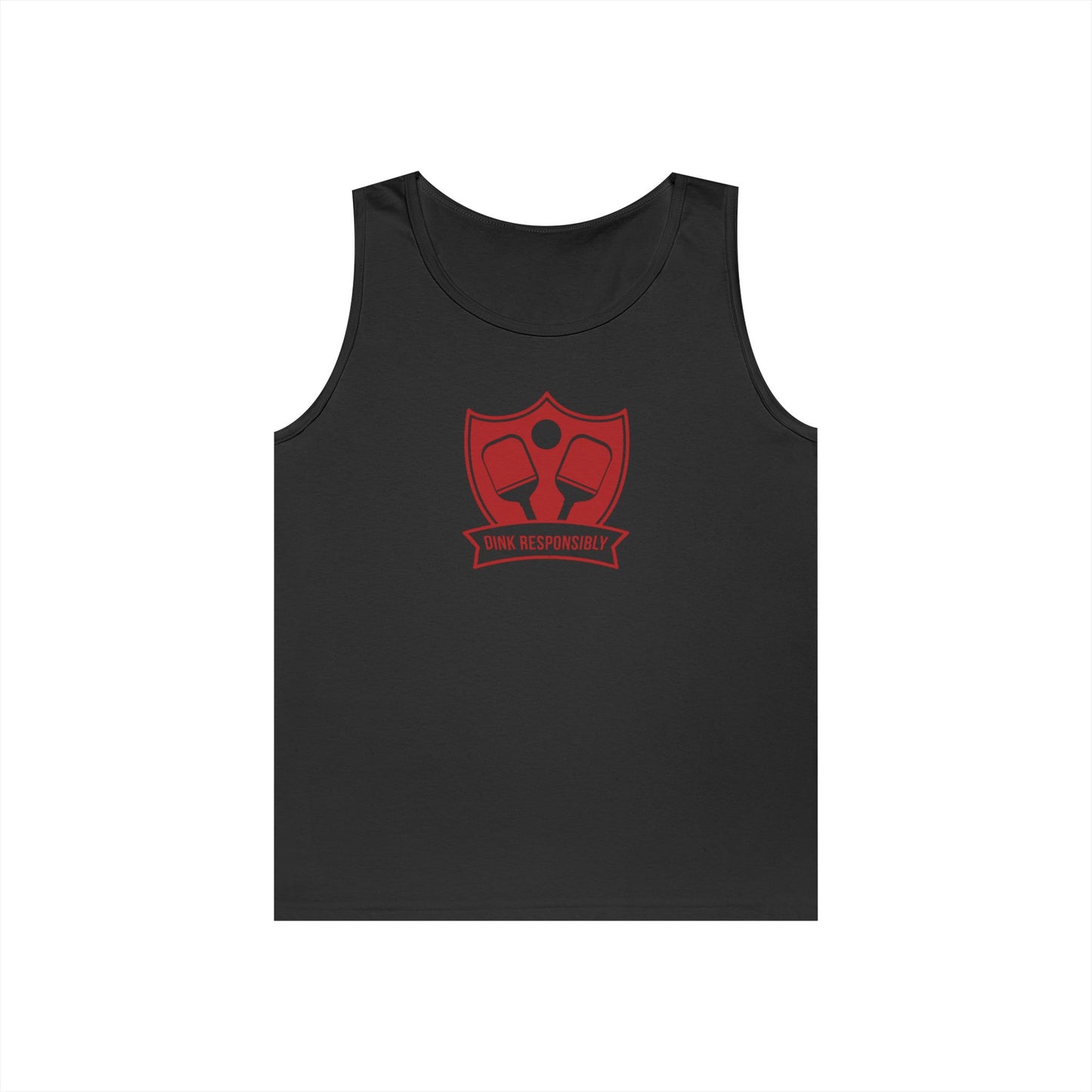 Men's Durable Pickleball Tank Top - Dink Responsibly Black