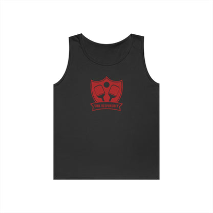 Men's Durable Pickleball Tank Top - Dink Responsibly Black