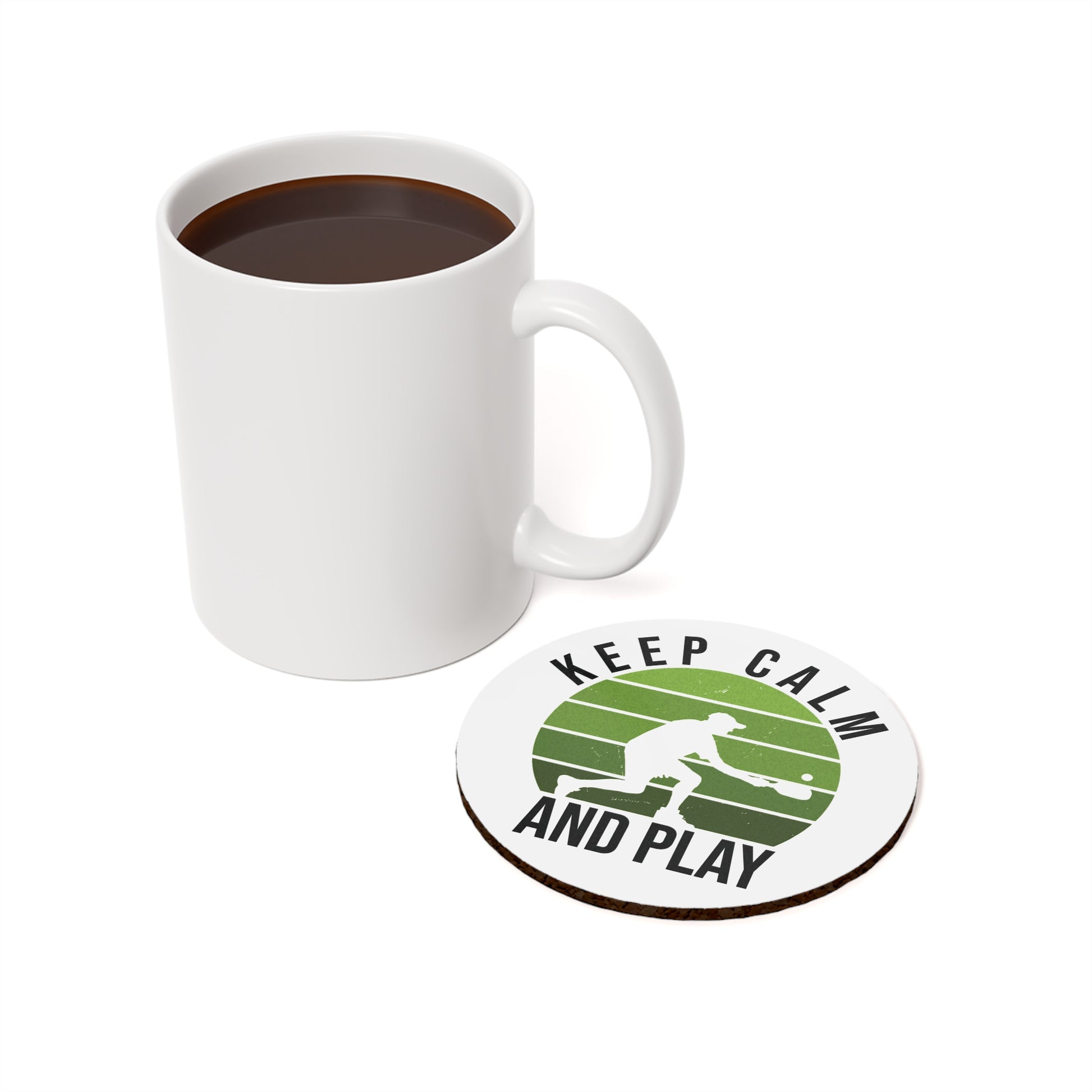 Pickleball Durable Cork Coaster - Keep Calm and Play