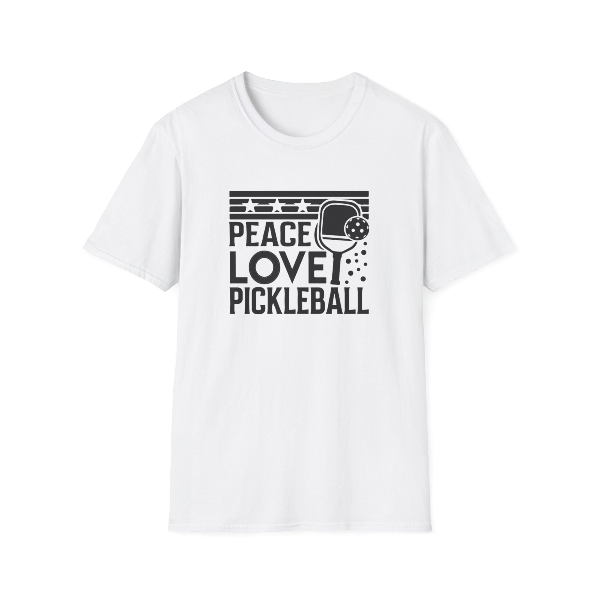 Women's Durable Pickleball T-shirt - Peace love pickleball White