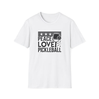 Women's Durable Pickleball T-shirt - Peace love pickleball White