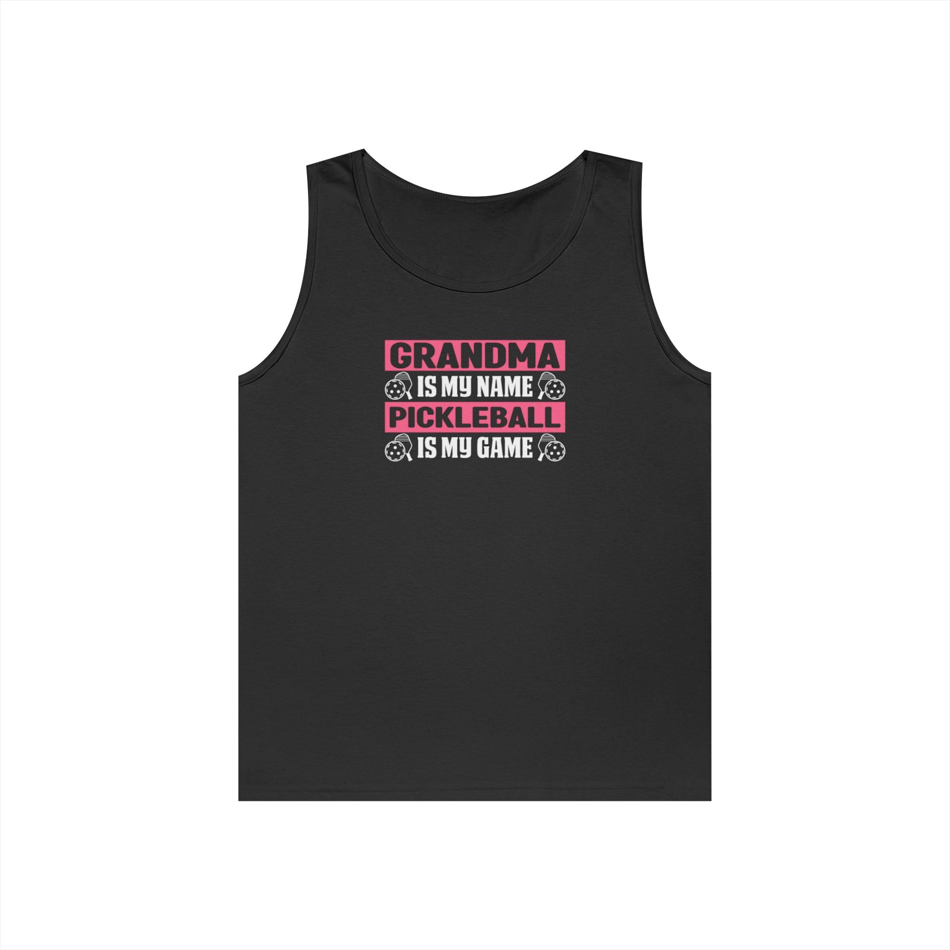 Women's Pickleball Tank Top - Grandma Is My Name Pickleball Is My Game Black