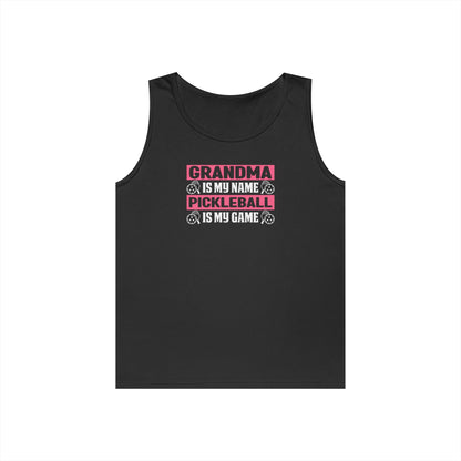 Women's Pickleball Tank Top - Grandma Is My Name Pickleball Is My Game Black