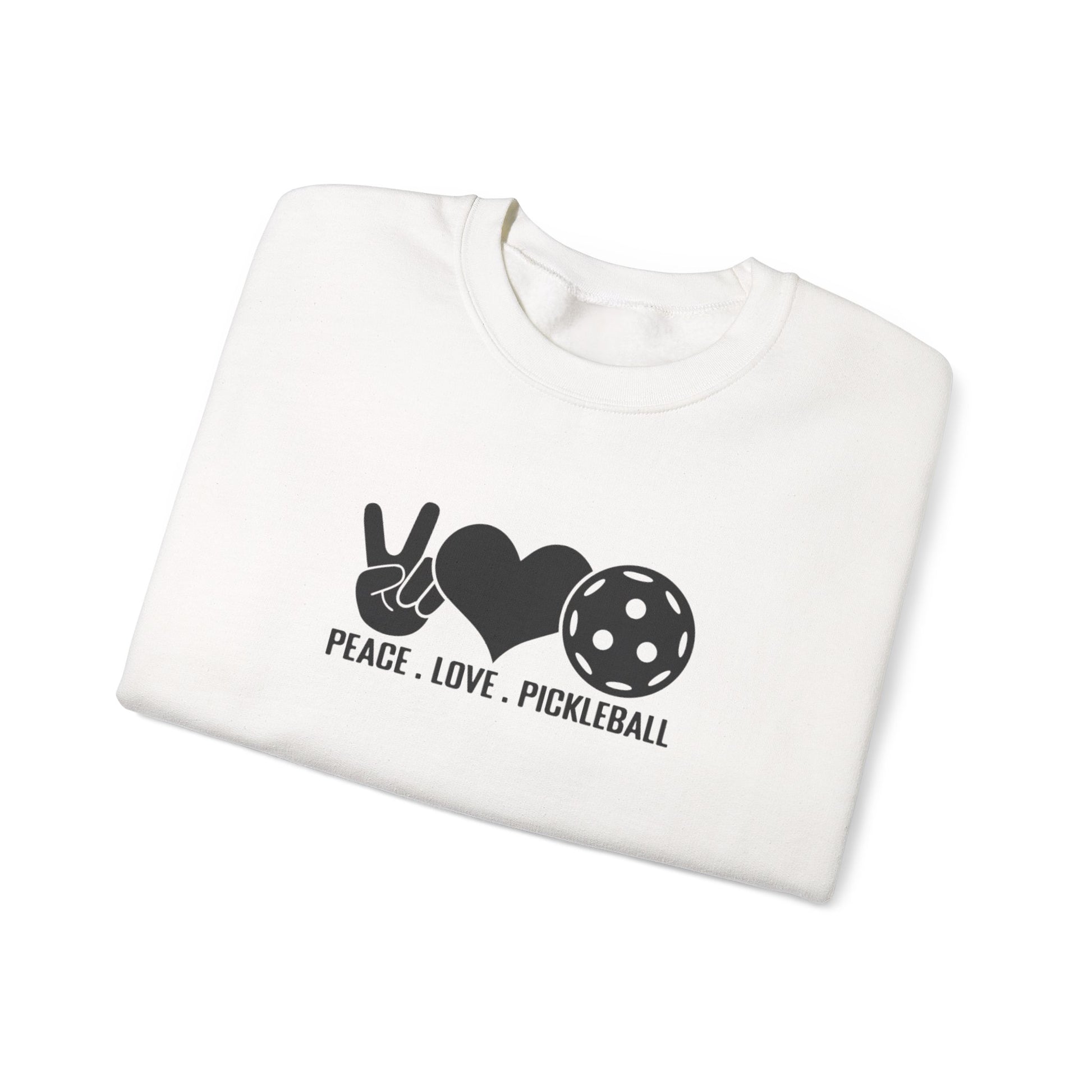 Men's Comfy Pickleball Sweatshirt - Peace, Love, Pickleball