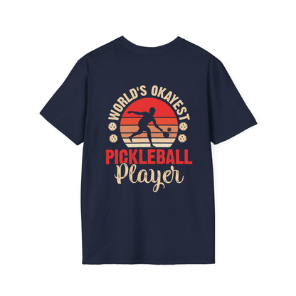 Men's Pickleball T-shirt - World's Okayest Pickleball Player Retro