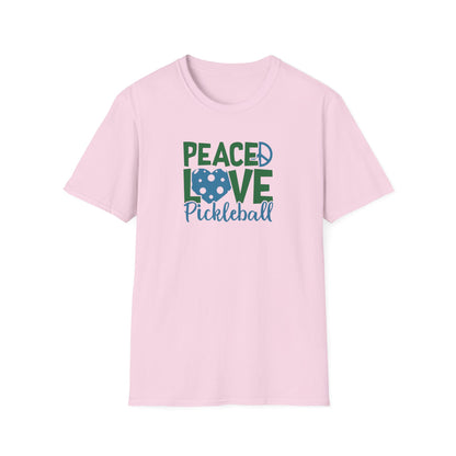 Women's Durable Pickleball T-shirt - Peace, Love, Pickleball