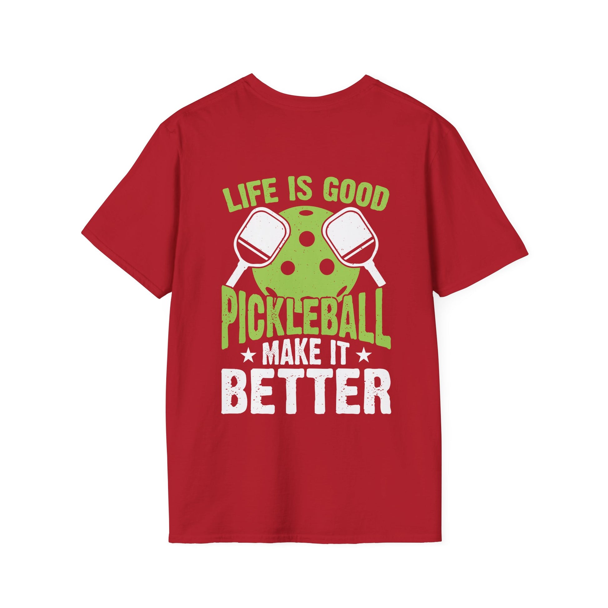 Men's Pickleball T-shirt - Life Is Good Pickleball Make It Better