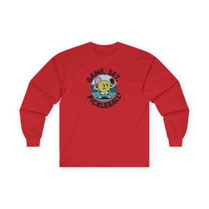 Men's Funny Pickleball Long Sleeves top - Game, Set, Pickleball Red
