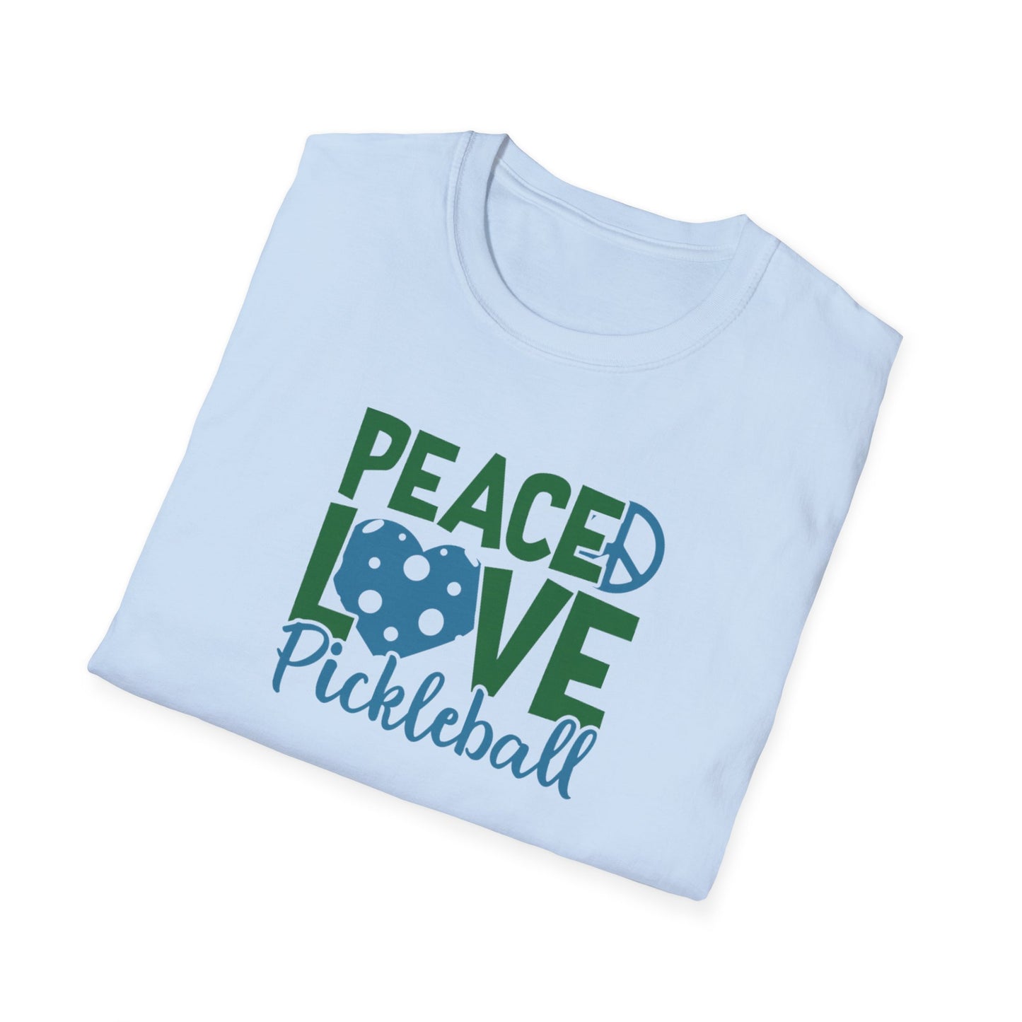 Women's Durable Pickleball T-shirt - Peace, Love, Pickleball