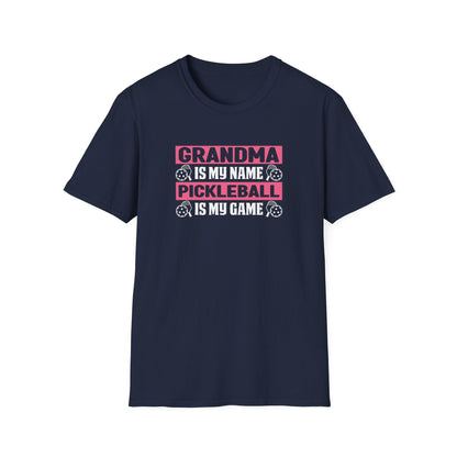 Women's Pickleball T-shirt - Grandma Is My Name Pickleball Is My Game Navy