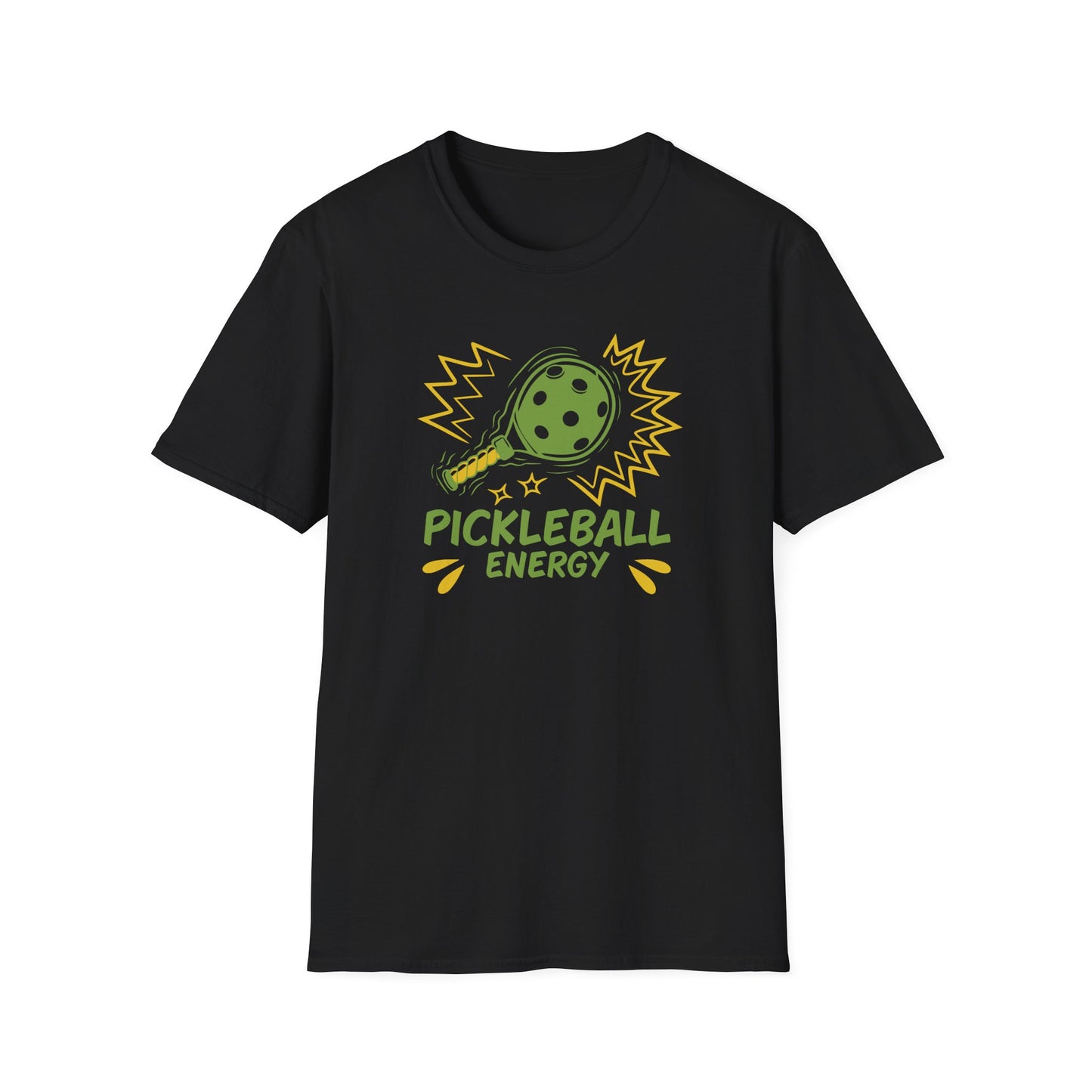 Women's Vibrant Pickleball T-shirt - Pickleball Energy Black