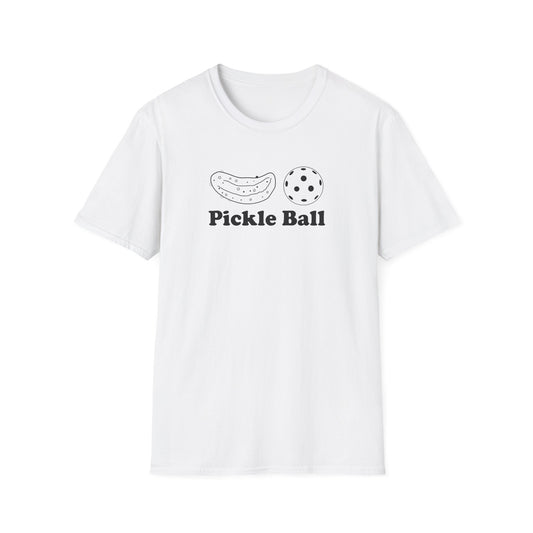 Men's Funny Pickleball T-Shirt - Pickle And Ball White