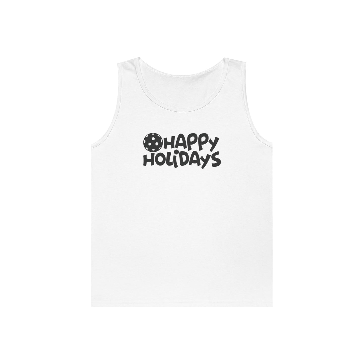 Women's Fun Pickleball Tank Top - Happy Holiday White