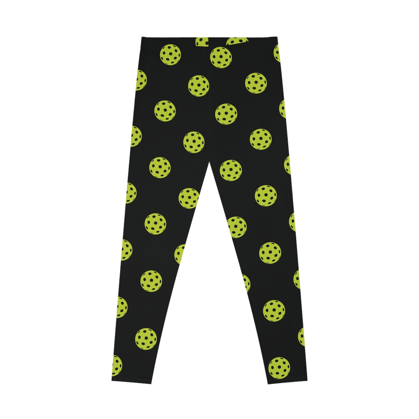 Women's Playful Pickleball Legging - Pickleball Ball Black