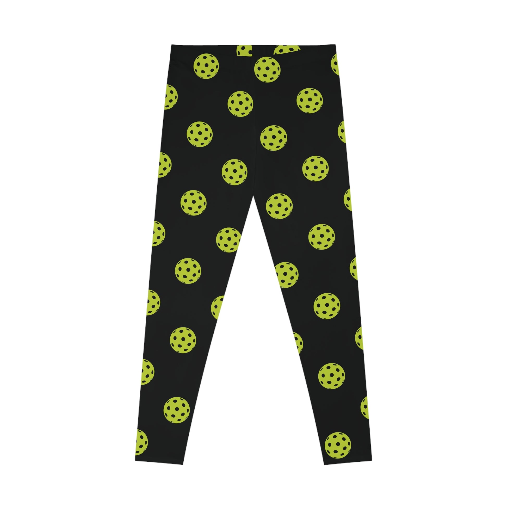 Women's Playful Pickleball Legging - Pickleball Ball Black