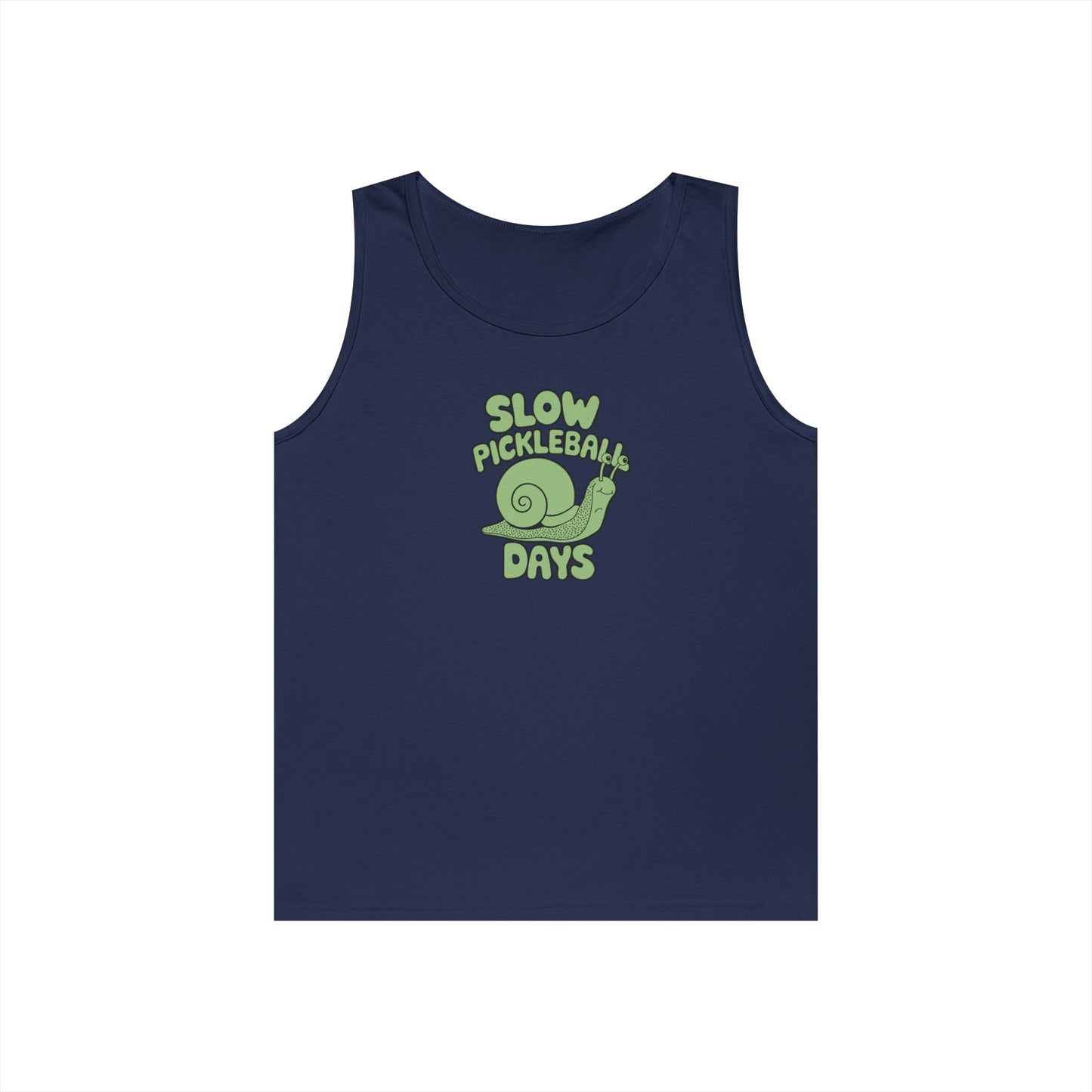 Women's Cute Pickleball Tank Top - Slow Pickleball Days Navy