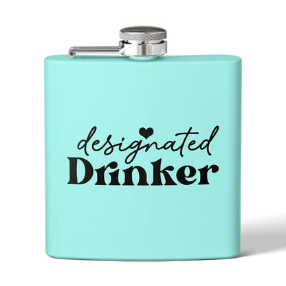 Pickleball Playful Flask - Designated Drinker Teal