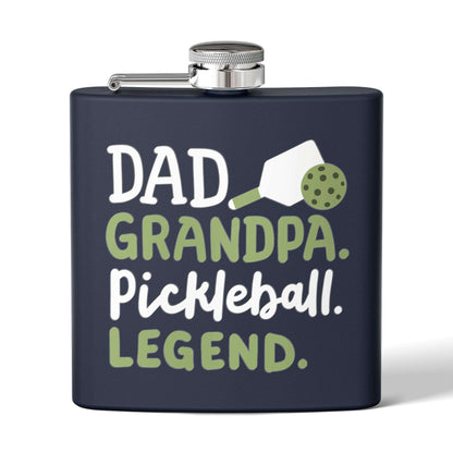 Pickleball Unique Flask - Dad Grandpa Pickleball Legend Navy