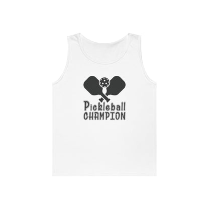 Men's Eye-Catching Pickleball Tank Top - Pickleball Champion White