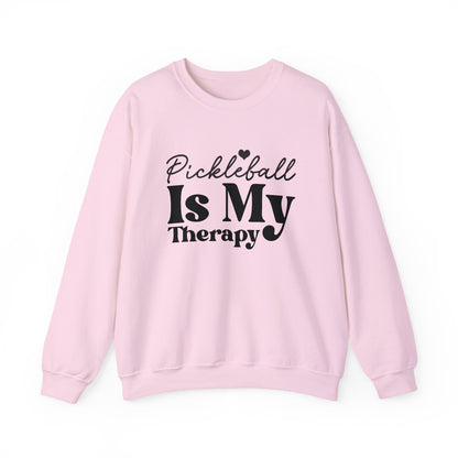 Women's Comfy Pickleball Sweatshirt - Pickleball Is My Therapy Pink